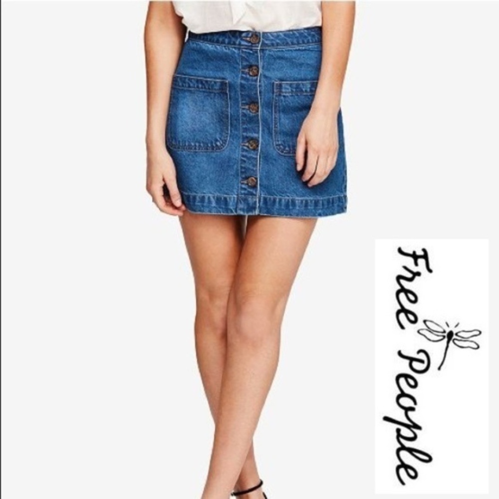 We the Free NWT Women's Don't Get Me Wrong Denim Mini Skirt, Size 26. - Picture 2 of 7